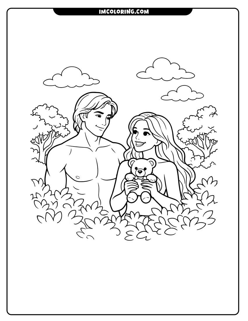 Adam And Eve Coloring Pages