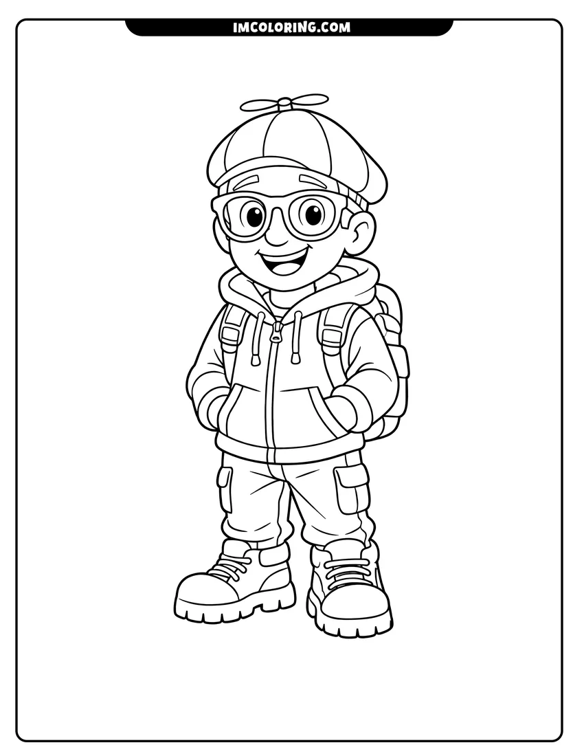 Blippi Character Coloring Pages