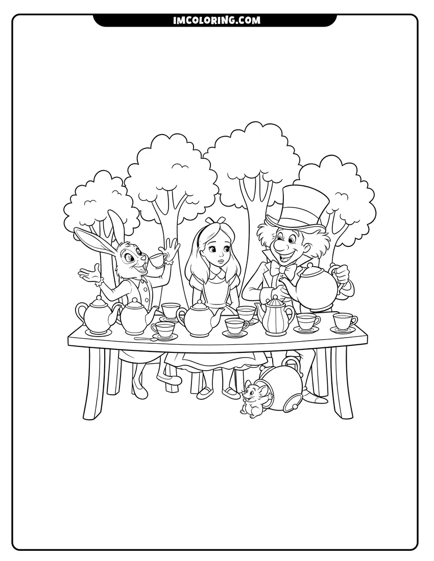 Alice In Wonderland Coloring Pages