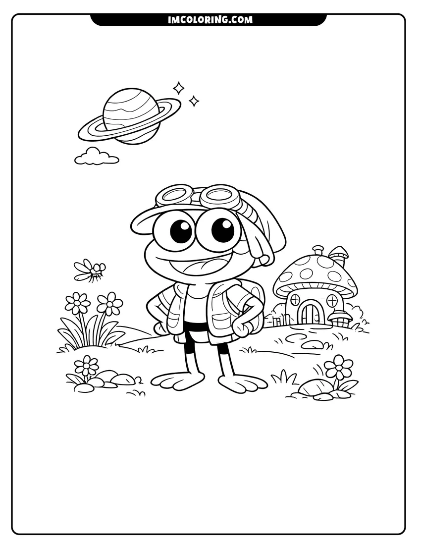 Sprig Plantar standing in a field drawing meant for coloring