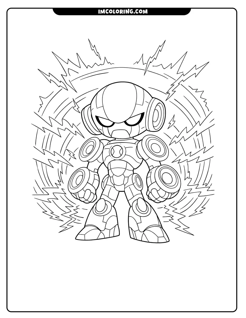 Printable Ultimate Echo Echo with sonic energy waves coloring activity