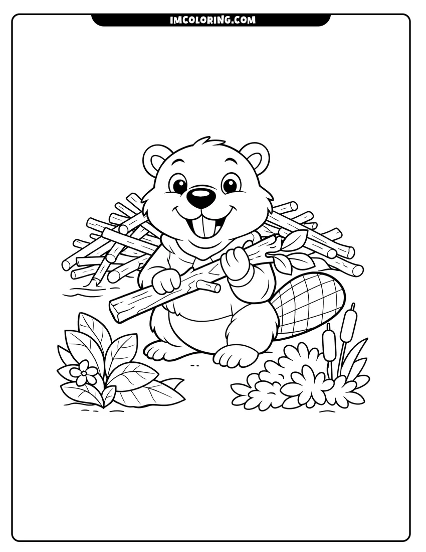 Beaver Coloring Pages