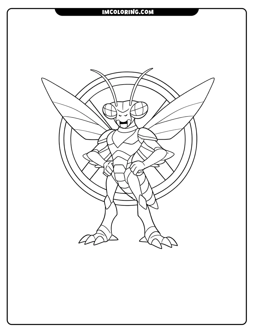 Outline of Stinkfly in front of Omnitrix symbol on a white background