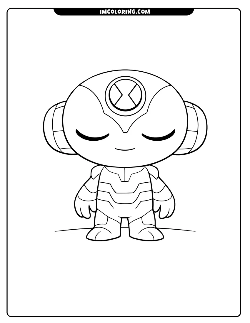 Black and white Small Echo Echo with headphone ears coloring sheet