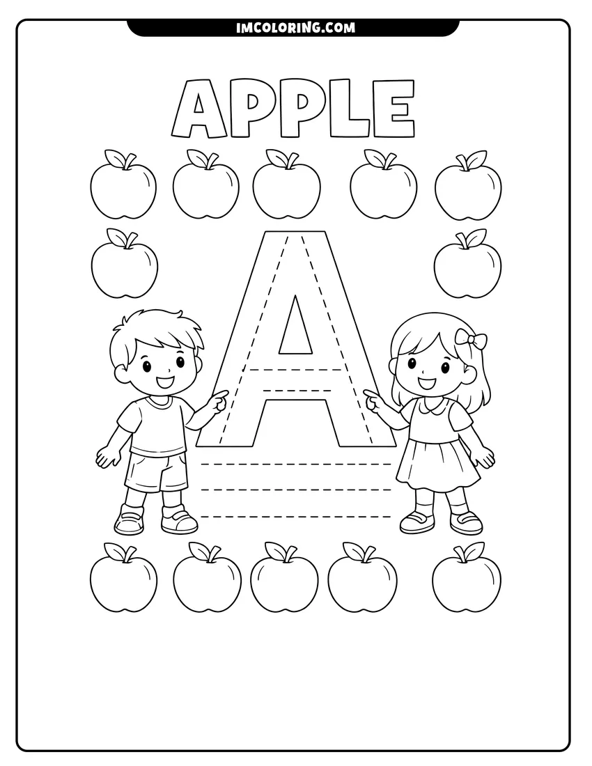 Apple Coloring Pages