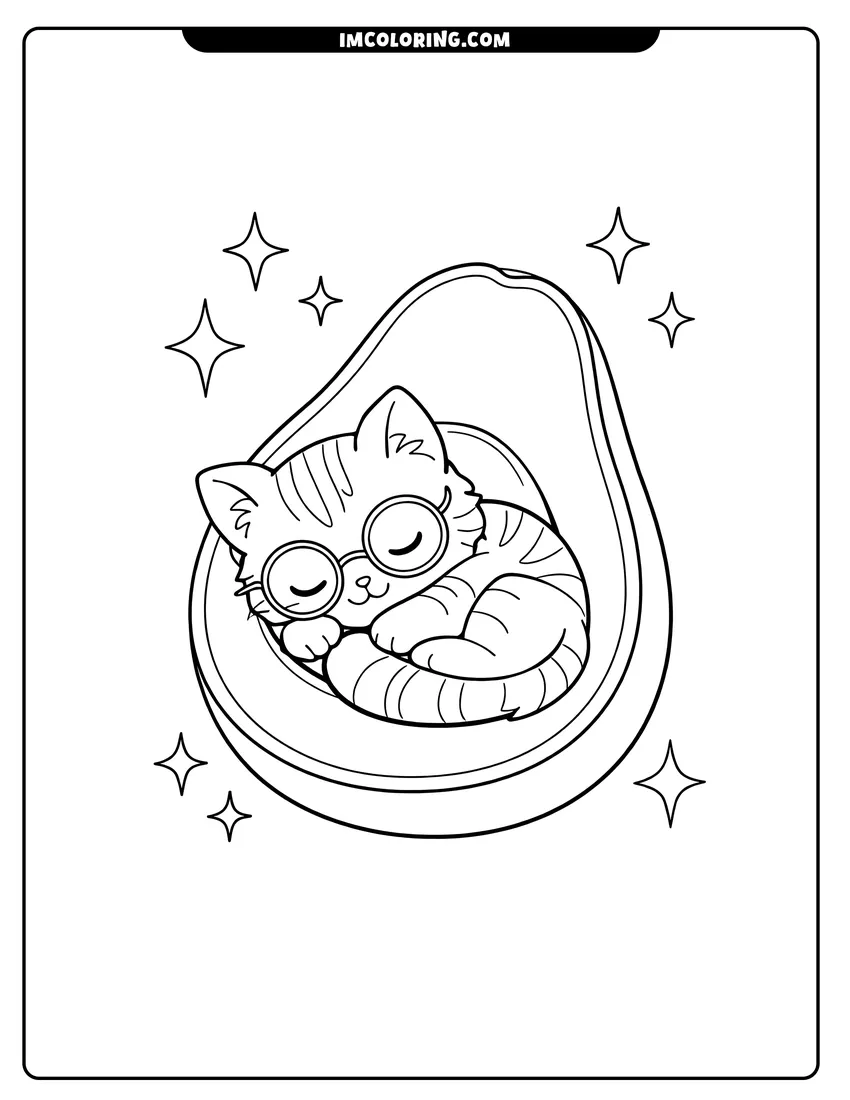 Avocado Coloring Pages