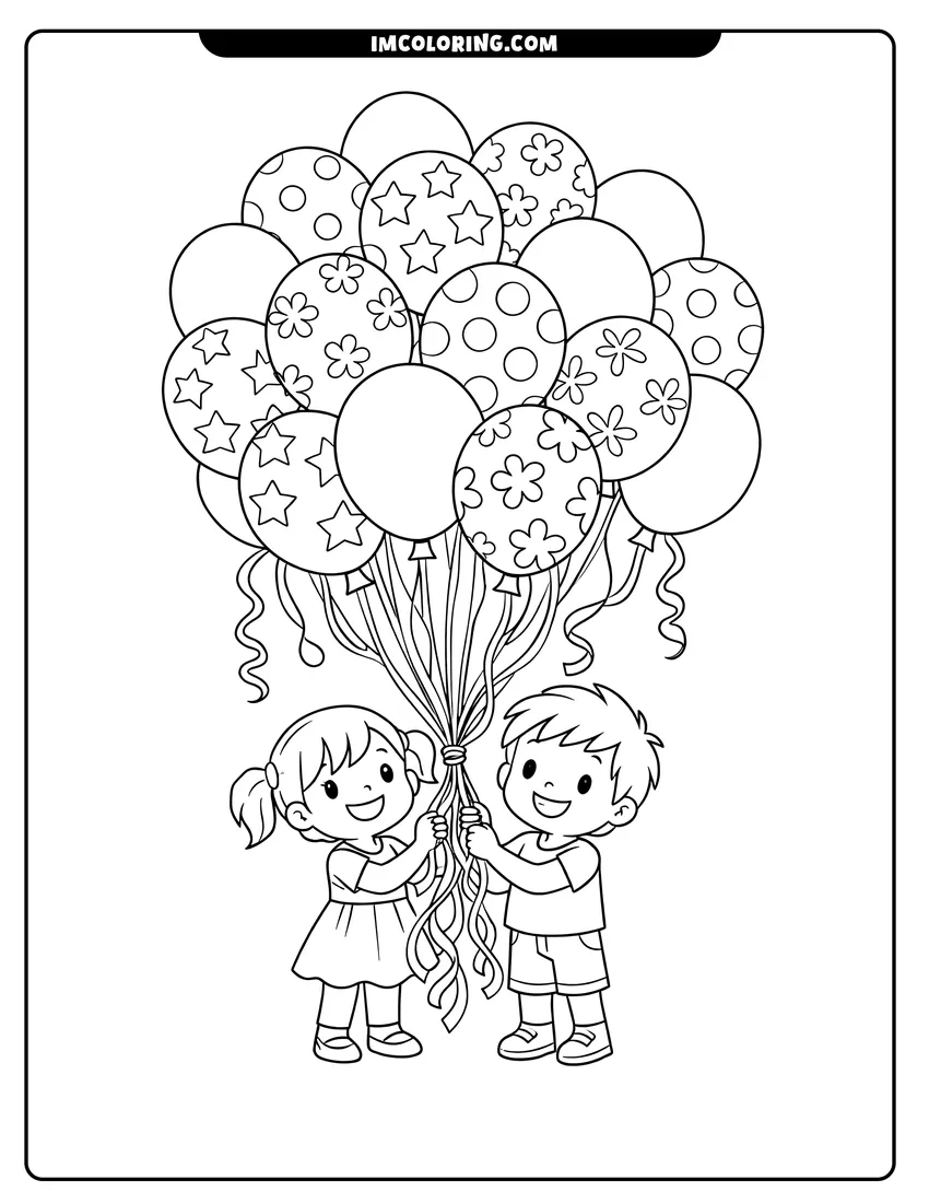 Balloon Coloring Pages