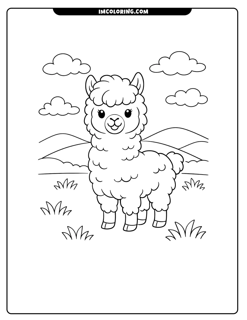Alpaca Coloring Pages
